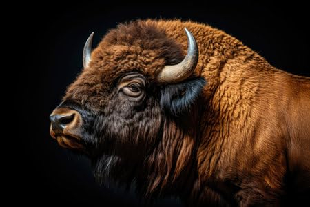 adrium Acryl-Bild 80 x 50 cm: Bison auf schwarzem Hintergrund (217418009)