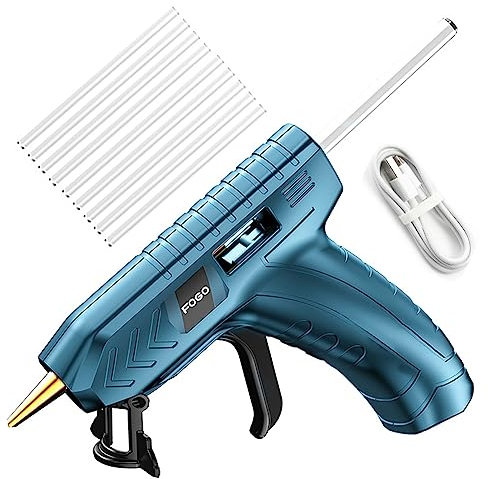 Cordless Compact Hot Melt Glue Gun, Quick Heating 150℃, USB Rechargeable Lightweight Portable Glue Machine for Crafts with Protective Chip, Ergonomic Design, Long Working Time