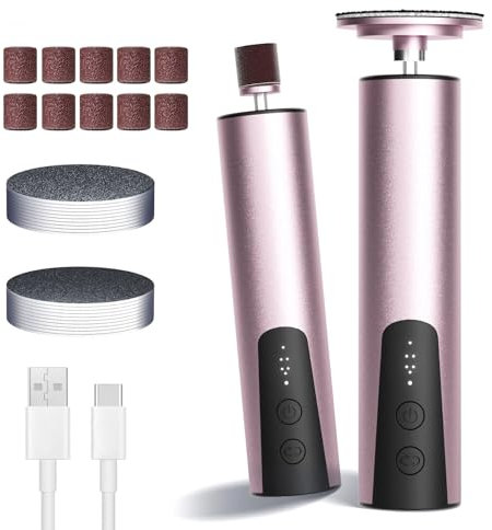 Blumacht Hornhautentferner Elektrisch, Hornhaut Entfernen Fuß Wiederaufladbar 6 Einstellbare Speeds Elektrischer Hornhautentferner Fußpflegegerät Pediküre Set für Tote Harte Rissige Haut (Rosa)
