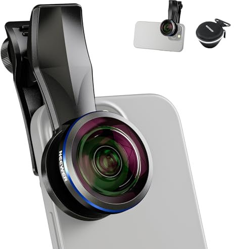 NEEWER 8mm Fisheye Lens with 220° Wide Angle & 17mm Thread Phone Lens Clip, Also for 17mm Threaded Phone Cage/Case/Clamp/Backplate, LS-29 PRO