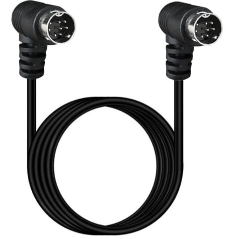 HUHANGGod Cavo S-Video Mini DIN a 8 pin, doppio adattatore maschio a maschio a 90 gradi per ricevitore TV, TV, monitor, proiettore (3 metri)