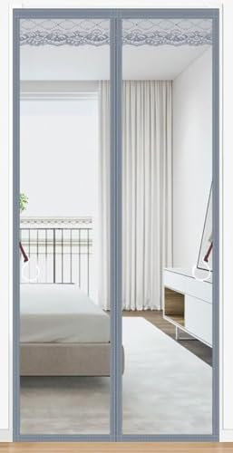 Magnet Fly Screen Door - Insect Protection with Powerful Magnets and Easy Install Magic Tape(Grey,80X200CM)