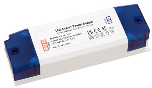 MEEKBOS Trasformatore 220V 24V, 36W 1.5A Alimentatore AC a DC, Senza Carico Minimo, Senza Sfarfallio, Senza Rumore, Compatibile con G4, GU5.3, MR11, MR16, Strisce LED