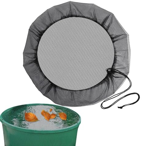 2 Pièces Housse en Maille pour Tonneau De Pluie, Filet Protection Moustiquaire Tonneau, Filet pour Tonneau avec Cordon De Serrage, Protection Contre Les Moustiques Et Les Feuilles pour Extérieur