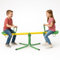 BAKAJI Altalena Basculante per Bambini Giallo e Verde con Struttura Resistente in Metallo, Attrezzatura per Parco Giochi, Esterno, Base Antiscivolo, Ideale per Esterno, Giardino, 185 x 99 x 75 cm