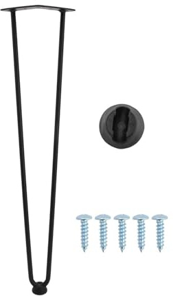 4Pcs Hairpin Legs 55CM Heavy Duty Table Legs 2-Rod Metal Design Durable Furniture Legs for Coffee Bar Tables Bench Desk Dining Desks Black