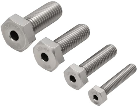 LT Easiyl 4 Stück M6 M8 M10 M12 Außensechskant-Hohlschrauben aus Edelstahl 30 Mm Zum Bohren von Gebrochenen Bolzen Bohrerführungen