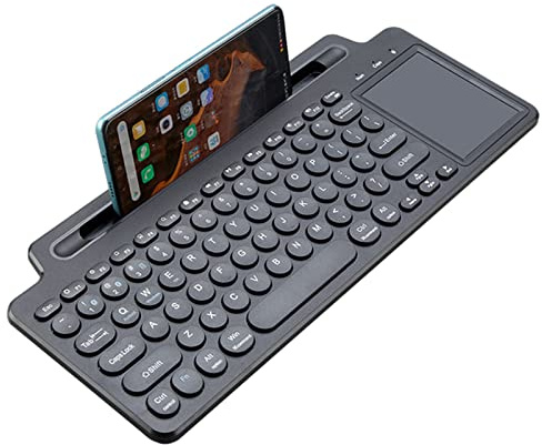 Denash Tastiera Wireless, Tastiera Desktop Ultra-Slim da 2,4 GHz con Touchpad per Tablet PC Mobile Laptop Notebook (Con touchpad)