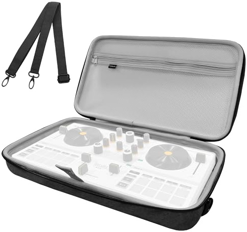 Musiin DJ Controller Case Compatible with Hercules DJControl Mix Ultra | Hard Shell Protection with Dual Zippers, Mesh Pocket & Comfortable Handle for DJ Live Show & Travel (Gray)