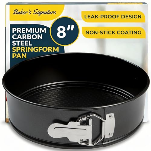 Cheesecake Pan 8 Inch Carbon Steel With Removable Bottom – Leakproof Design, Nonstick Coating Springform Pan – Durable Cake Mold With Secure Latch, Even Heat Cheese Cake Pans For Baking