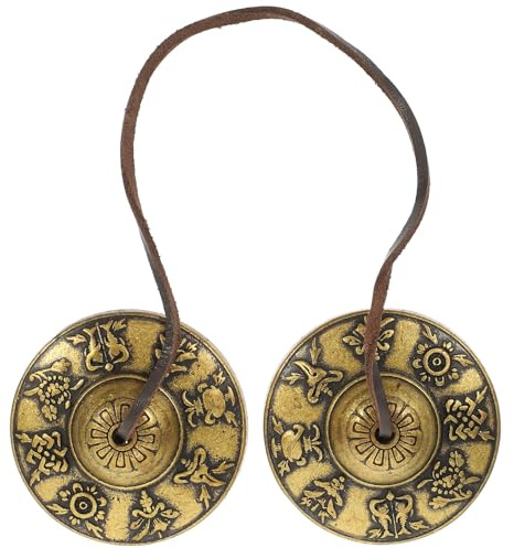 STOBAZA Reine Kupfer Meditationsglocke Tibetische Cymbals Bell Handgefertigtes Yoga Percussion instrument Entspannungs Glocke für Meditation und Buddhistische Praxis
