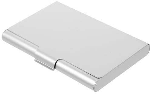 Healvian Aluminium Visitenkartenetui Kompakt mit Großem Fassungsvermögen Leichter Kartenhalter für Büro und Reisen Multifunktionale Kartenbox Silber