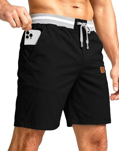 PrimeCrest Pantalones Cortos Hombre Algodon Verano con Bolsillos