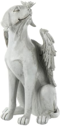 KAJNBN Adorno de Jardín Conmemorativo para Perro Ángel Alas de Resina Estatua Realista para Decoración al Aire Libre y Recuerdo Memorial