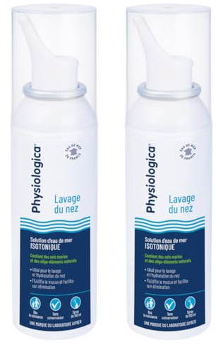 Gifrer | Physiologica Eau De Mer Spray Isotonique 150ml | Lot de 2 | Lavage Nasal Adulte Enfant Bébé | Hygiène Nez Quotidienne | Fluidifie le mucus et facilite son élimination | Dispositif Médical CE