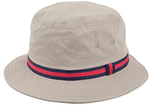 Dorfman Pacific Wasserfester Fischerhut mit gestreiftem Hutband - L