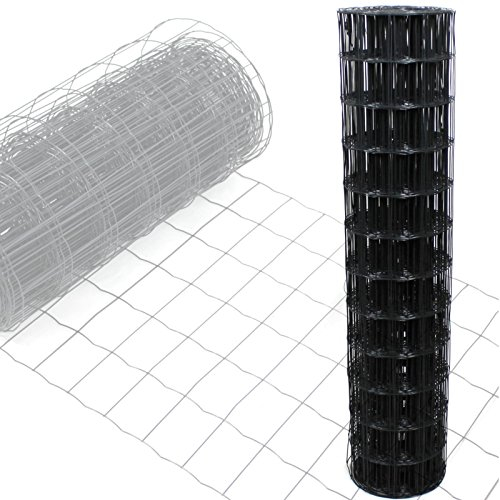 Gartenzaun Anthrazit - 10m Länge x 1,2 m Höhe Maschendraht Zaun Gitterzaun Maschung 10x7,5 cm Schweißgitter Wildzaun 10 m x 1,2 m