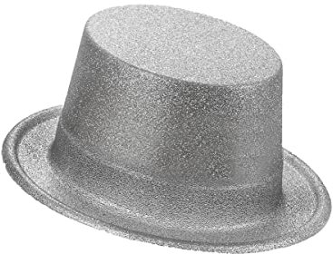 DEGUISE TOI Zylinder mit Glitzer für Erwachsene silber - Grau, Silber