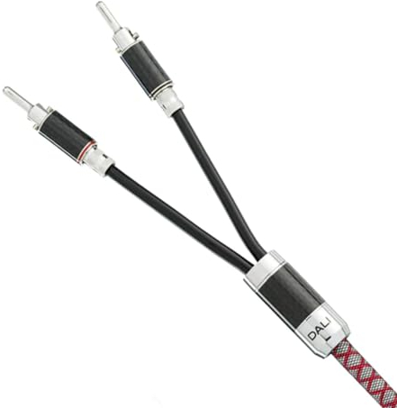 DALI Lautsprecherkabel SC RM230S - Premium Silberbeschichtetes, Sauerstofffreies Kupferkabel für ultimative Klangklarheit, 2 x 3 Meter, 74 Adern, Rhodium-Bananenstecker