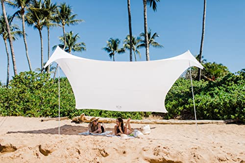 Neso Tenda Grande della Spiaggia Tents, Alta 2,1 Metri, 2,7 m (9 Piedi) x 2,7 m (9 Piedi), Angoli rinforzati e Tasca più Fresca (Bianca)