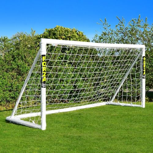 FORZA Porterías de Fútbol para Jardín [9 Tamaños] | Porterías de Fútbol Infantil Ultraduraderas de uPVC Resistentes a la Intemperie | Montaje Rápido (Porterías de Cierre, 2,4m x 1,2m)