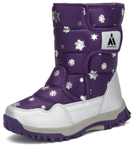 Mishansha Bottes Neige Fille Garçon Chaudes Raisin Violet 28EU