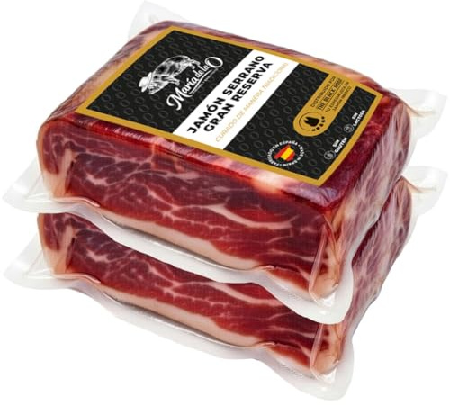 Jambon Serrano Gran Reserva Désossé The Black Hoof | Affiné 15+ mois | Sans additifs | Jamon Serrano certifié UE ETG | Env. 2kg (2x0,8–1,2kg) | Produit d'Espagne