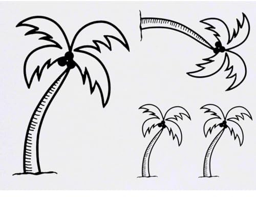 Azeeda 4 x 'Palm Tree' Temporary Tattoos (TO00012731) | Mixed-Size Water Resistant Skin Safe Transfers for Parties and Costumes