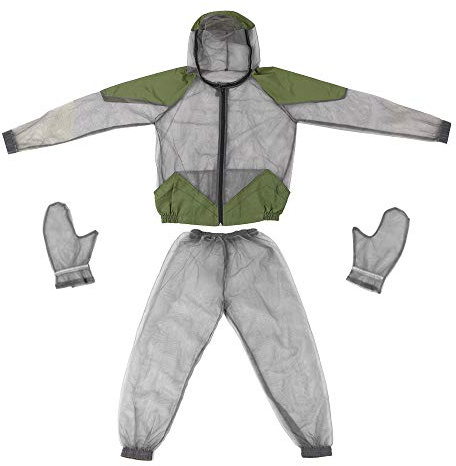 LIXADA Costume Anti-Moustique extérieur Pêche Insecte Apiculture Combinaison de Protection Maille Ultra Legere Portable Combinaison de Bee Anti Moustiques Insectifuge Maille Chemise Gants Pantalon
