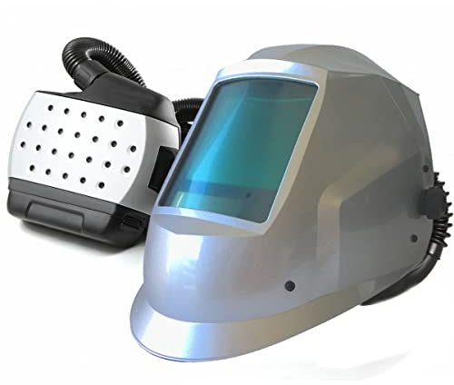 AWELCO E-6000 FRESH - Cagoule de Soudure Ventilée Automatique Professionnelle | Masque de Soudage XXL (100x87mm) | Protection Respiratoire Poussières/Fumées | Autonomie 7h30.
