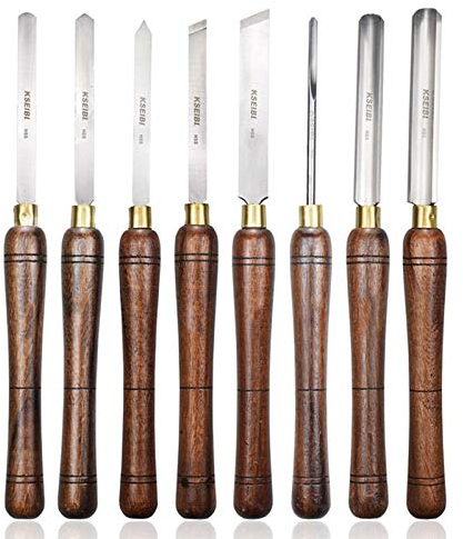 8 Stück HSS Drechselmesser Set Holz Drechselwerkzeug Schnitzwerkzeuge Holzdrehmaschinen Meißel Set Drechseleisen Drehmeißel Set Für Anfänger Und Hobby-Drechsler Qualitätsstahl