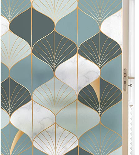 Siunwdiy Fensterfolie Sichtschutz ​Motiv Blickdichte Gefrostete Statisch Haftende Ohne Kleber Selbsthaftend Leicht Anzubringen Klebefolie Privatsphäre Décor Büro Zuhause Glas Fenster,A,40x200cm(16x79)