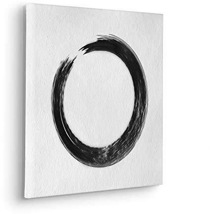 Komar Stretcher Frame Picture in Real Wood Frame - Circular - Size 40 x 40 cm - Wall Art Print Wall Decoration Design for Living Room Bedroom