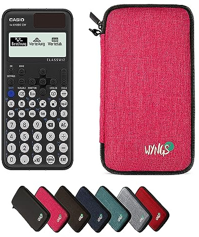 Casio fx-810DE CW ClassWiz inkl. WYNGS Schutztasche Pink - Wissenschaftlicher Taschenrechner - Basic Set