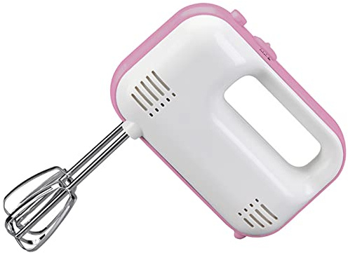 Sbattitore Elettrico Frullatore Manuale Impostazioni Turbo A 3 Velocità Impastatrice Professionale Agitatore Manuale Peso Ridotto, Facile Da Pulire, Lavabile in Lavastoviglie 100 W (Color : Pink)