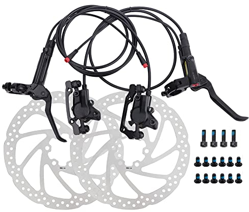 soonbuy Kit de freins hydrauliques, frein à disque à double piston de vélo électrique, frein électrique à coupure électrique, frein à disque d'huile en alliage d'aluminium, 1 paire de freins à huile +