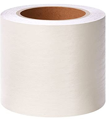 VisitRyl Bordure De Papier Peint Frise Murale Adhesive Bordure Papier Peint Frise Autocollante Pour Cuisine, Salle De Bains, Plafond, Salon, Chambre DéCoration Murale Grain De Bois Beige 10cm X 500cm