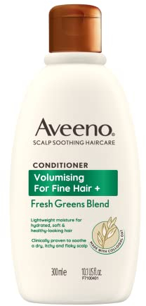 Aveeno Scalp Soothing Haircare Volumising Conditioner, Fresh Green Blend, with Colloidal Oat Extract, for Fine Hair, Soothes Dry, Itchy & Flaky Scalp, pH Balanaced, Clinically Proven, 300ml