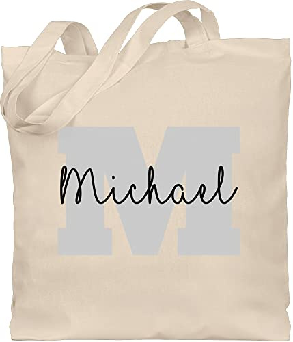 Geschenk mit Namen personalisiert by Shirtracer - Baumwolltasche - Anfangsbuchstaben Name I Persönliches Geschenk Personalisiert mit Namen bedrucken I Initialen I Custom Buchstabe I Wunschname