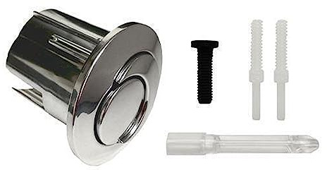 Dual Flush Push Button Threaded Push Rods Short Body D2D Chrome Compatible with AH0001800R