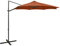 vidaXL Parasol de Jardin en Porte-à-faux avec Mât et Lumières LED, Pare-soleil de Patio, Abri de Soleil Terrasse Extérieur, Terre Cuite 300 cm