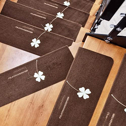 Teppich Treppenstufen Matten Stufenmatten Innen Treppenteppich , Teppichfliesen Selbstklebend Antirutschmatte Treppe schoner ,Rutschschutz Stufenschutz Innenbereich für Kinder Ältere und Hunde ( Color
