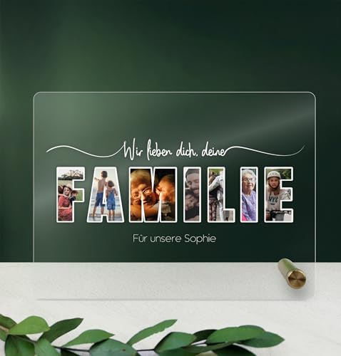 Familien Geschenk - Personalisierte Foto Acryl Tafel - Geschenke Familie, We Are Family, Deko
