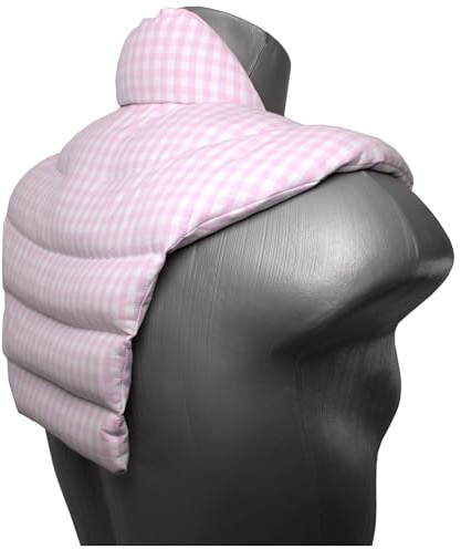 Nackenhörnchen HWS - Nacken + Schultern + Rücken - Bio Stoff rosa-weiß kariert - Johanniskernkissen - Nackenkissen Wärmekissen