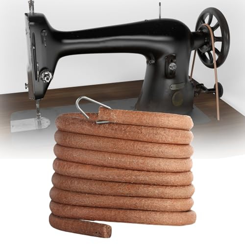 Cinturón de Cuero para Máquina de Coser de 183CM con Gancho de 6 mm - Reemplazo Duradero Compatible con Máquinas Singer, Brother, Jones y Más