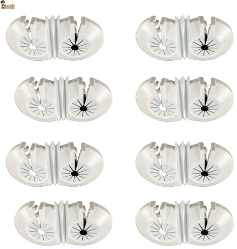 BricoLoco.com Abdeckung für Doppelheizkörper, 8 Stück, Rosette für Heizungsrohre, Heizkörper, Abdeckung mit Löchern rund um das Rohr an der Wand, Heizkörper, weiß (8, doppelt)