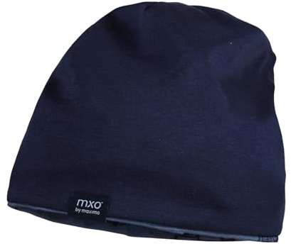 maximo Donado Wendemütze Kindermütze Mädchenmütze Baumwollmütze Beanie Kinder - Made in Germany Winter Herbst Frühjahr Sommer Frühling-Sommer Herbst-Winter - 51 cm dunkelblau