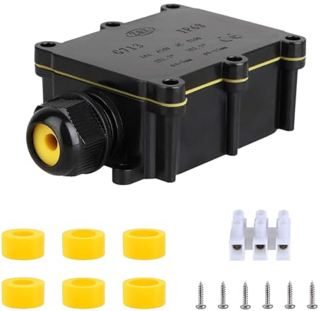 SZFUDIGO Waterproof IP68 Outdoor 2 Way Junction Box - Wire Range 4-15mm, Underground Electrical Box (1 Pack)
