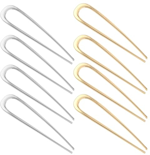 8 Pcs French Pin U FöRmige FranzöSische French Pin Haarnadel Haarnadeln Groß Haargabel Robust Und Rostfrei French Hair Pin FranzöSische Haarnadel Vielseitig Im Stil Hair Pin French Pin Frisurenhilfe