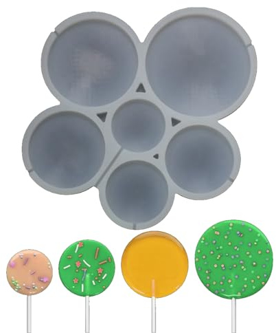 mostsom Lot de 2 moules ronds en silicone pour sucettes - Moule à chocolat et fromage - Ustensiles de pâtisserie - Outil de décoration de gâteau (I _ rond)